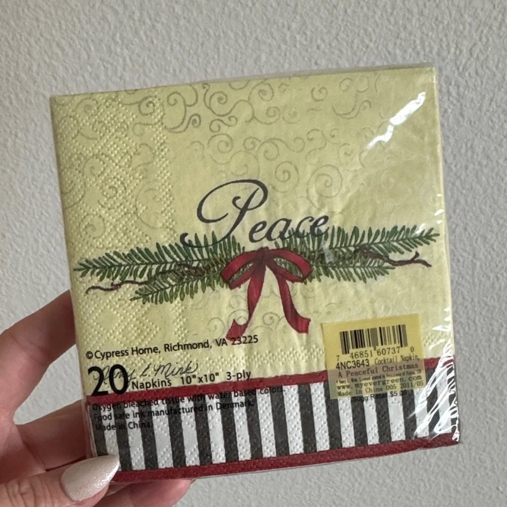 Cypress Home Yellow and Red Disposable Napkins